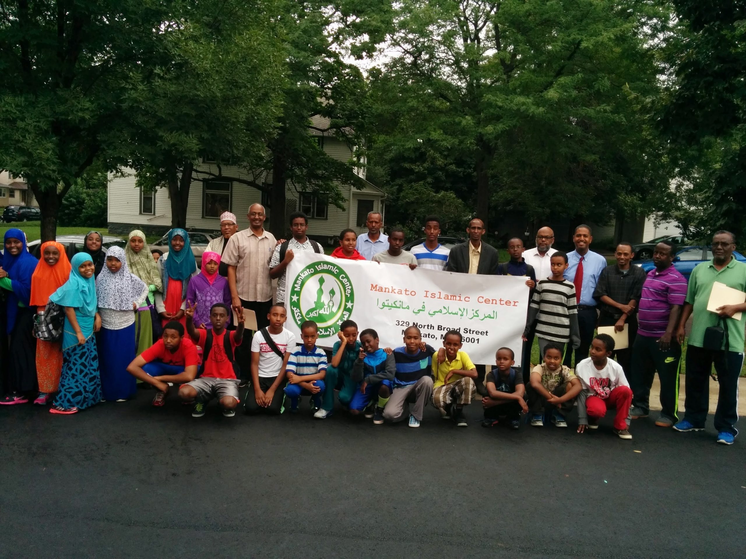 Members of the Mankato Islamic Center community gathered together